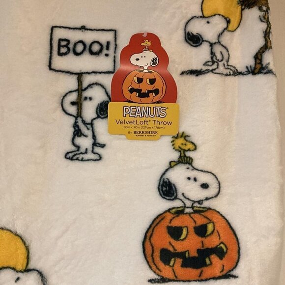 NWT PEANUTS 50x60 Snoopy In The Pumpkins Printed HALLOWEEN Throw - Picture 3 of 5
